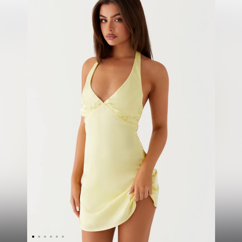 Peppermayo Heavy Hearted mini dress- yellow